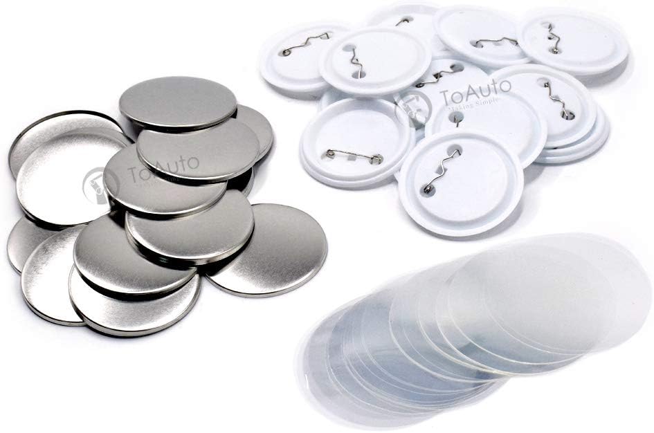 100 Sets Pin Back Button Parts for Badge Maker Machine Button Made DIY Crafts and Children's Craft Activities (50mm 2 inch)