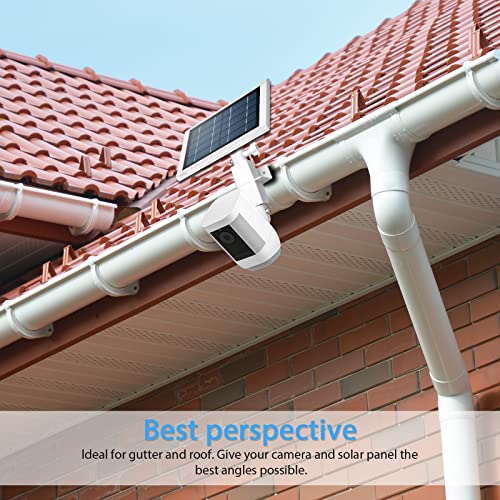HOLACA 2-in-1 Weatherproof Gutter Mount for Stick Up Cam Pro Solar Panel, Spotlight Cam Pro Battery and Stick Up Cam Plus Battery Outdoor Mount Accessories for Ring Super Solar Panel (White) by HOLACA - Image 3