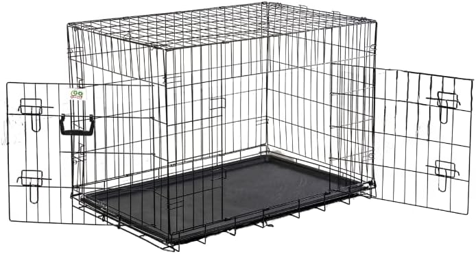 Go Pet Club 30-Inch Two Door Folding Metal Cage with Divider