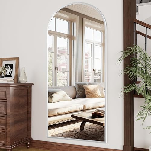 Image of OGCAU 71 inchx30 inch Arched Full Length Mirror, Floor Full Body Mirror, White