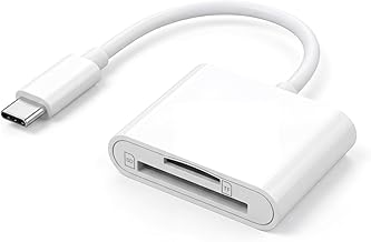 USB C SD Card Reader for iPhone 17 16/iPad, Dual Slot USB Type C to SD Reader Supports SD and MicroSD Memory Card Adapter, Plug and Play for More USBC Type c Devices