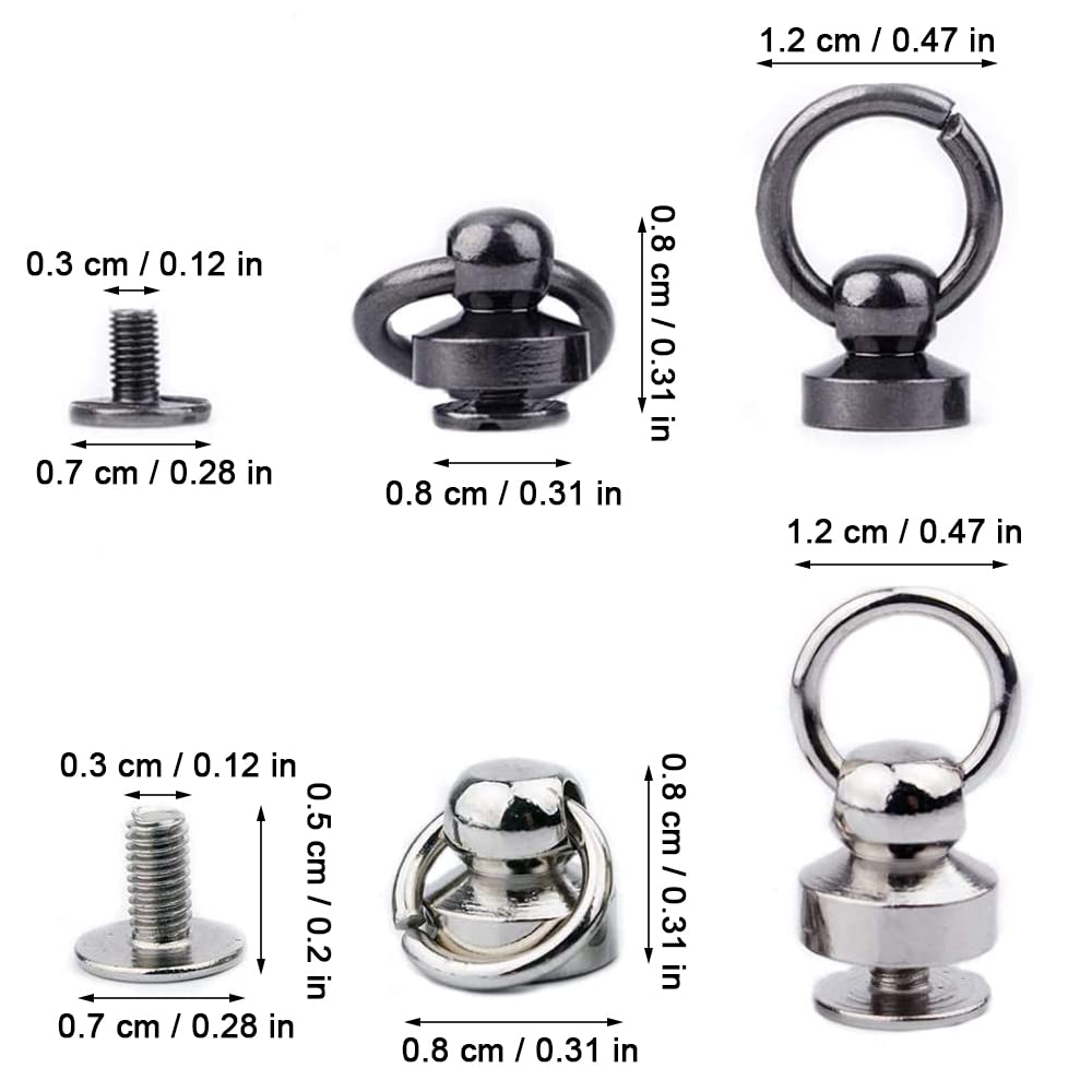 Quadratische Nieten-Sets Mit 400 Stück, 4-7 Mm Leder-Nieten Für Taschen