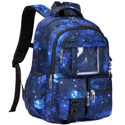 Image of MATMO Multi-Pocket Girls Boys School Backpack Kids Student Bookbag Travel Daypack (Royal Blue)