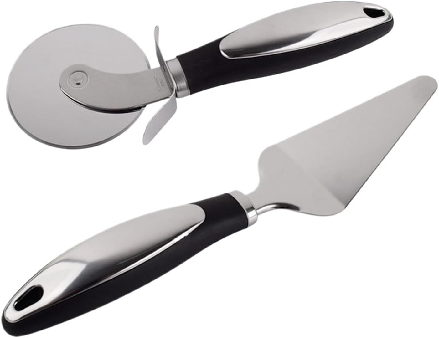 2-Piece Pizza Wheel Cutter And Pie Server Set – Featuring Non-Slip Handle And Sharp Stainless Steel Blade