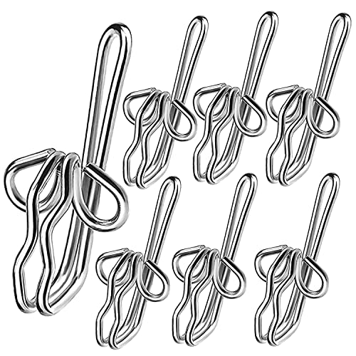 Curtains Hooks Metal Curtain Hooks,Heavy Duty Curtain Hooks,100 Pcs Metal Curtain Header Tape Drapery Hooks Chrome Silver Rust-Resistant.