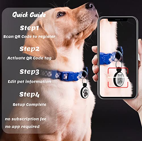 Qr Code Dog Id Tag, Modifiable Personalized Pet Online Profile, Silicone Silencer Dog Tag, Custom Pet Tag, Gps Tracking Location Alert Email, Lightweight Cat Tag, No Annoying Jingle (Paw, White) #TOP2