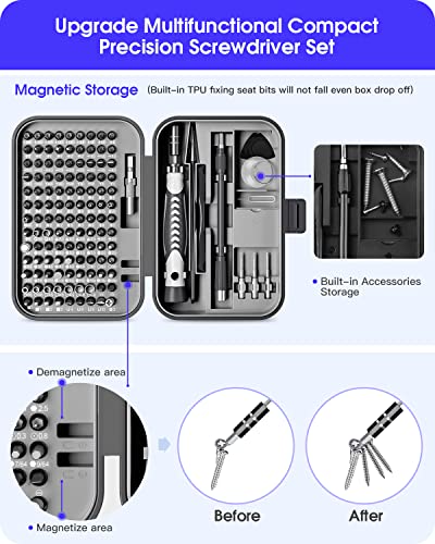 Precision Screwdriver Set, Soonan 130 In 1 Tool Kit With 120 Bits Magnetic Screwdriver Set & 10-Bit Tool Set Handy Repair Tool For Computer Phone Watch Camera Laptop #TOP2