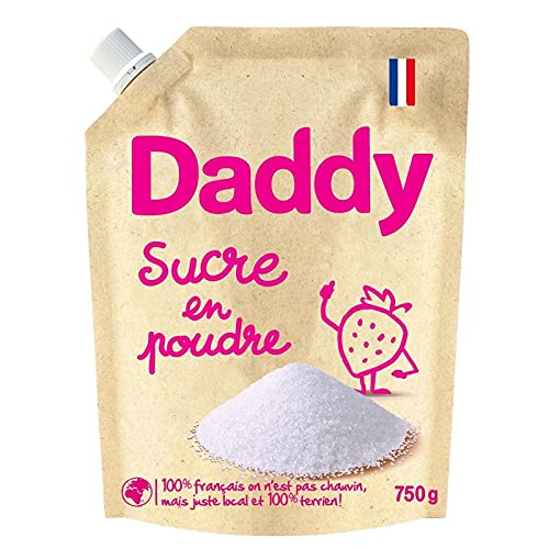 SUCRE EN POUDRE PACK KRAFT 750G, DADDY, LOT DE 4