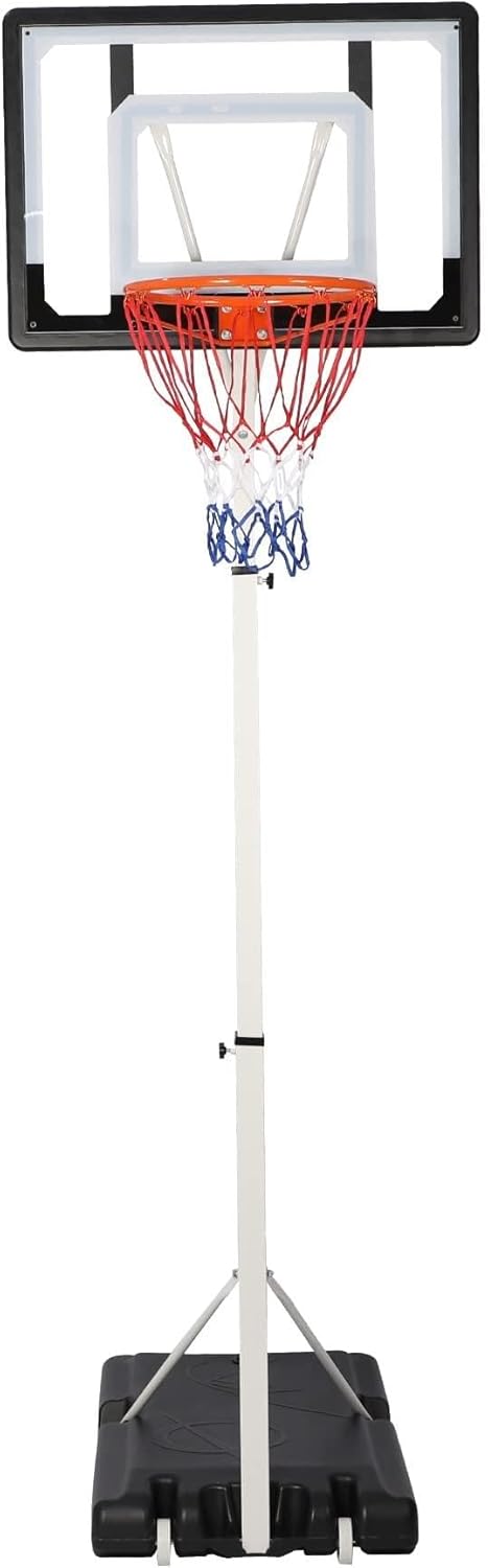 Basketball Hoop for Kids, Grow with Kids, Adjustable Height 5Ft – 6.8Ft/6.9Ft -8.5Ft, Basketball Portable Hoops & Goals, w/Wheels Indoor Outdoor Basketball Goal, Stable Construction