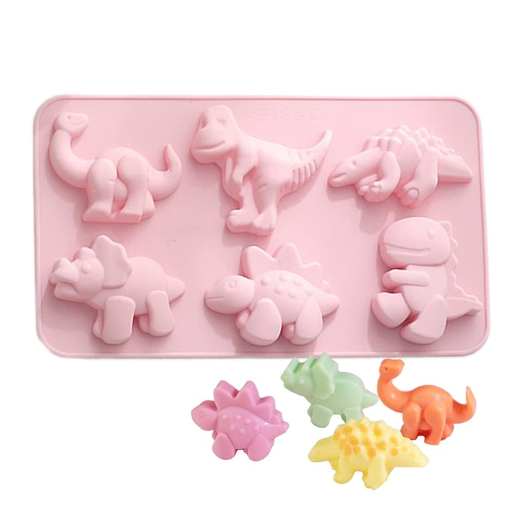 Vedini 6 Cavity Dinosaur Shape Silicone Cake Mold Silicone Candle molds soap Mold Silicone Candle Resin Candle JKB-738
