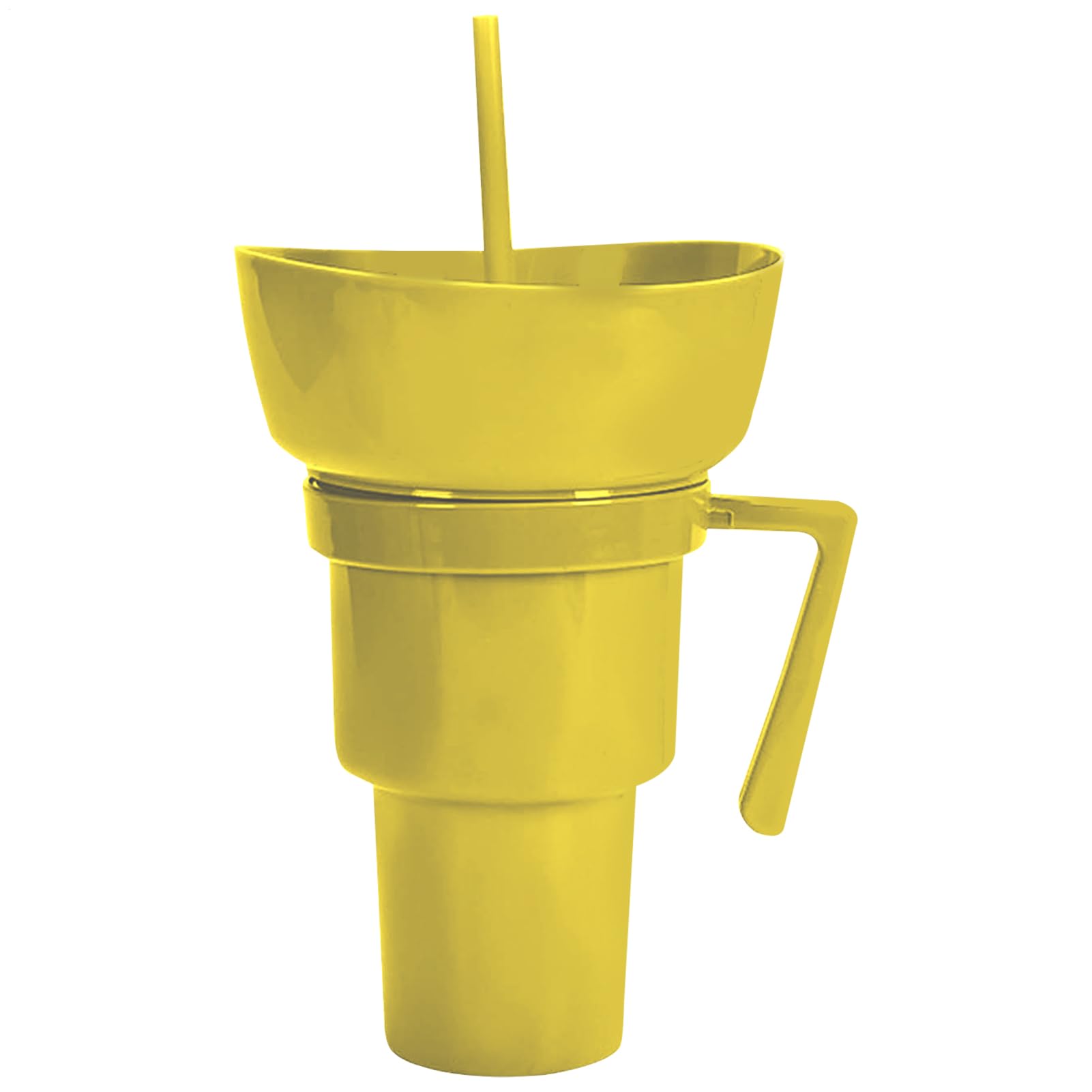 Xiwhuua Stadium Tumbler with Snack Bowl, 2 in 1 Cup Bowl Combo with Straw, 32OZ Snack and Drink Cup Leakproof Travel Cups, Reusable & Anti Hot, for Popcorn Candy Chips for Movies and Stadium