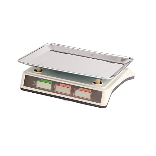 Miniatura 7 de Báscula de computación de precios de 0.035 oz a 66 libras, acero inoxidable y plástico, 2 pantallas laterales, botones grandes, alta precisión, para