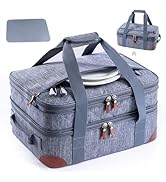 BAGSPRITE Insulated Casserole Carrier for Hot or Cold Food with Heat-resistant Mat, Casserole Dis...