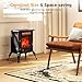 Oylus Electric Fireplace Stove Heater - Freestanding Electric Fireplace Heater with 3D Flame Effect, 1500W Infrared Electric Stove Heater for Indoor Use with Thermostat, Tip-Over&Overheat Protection