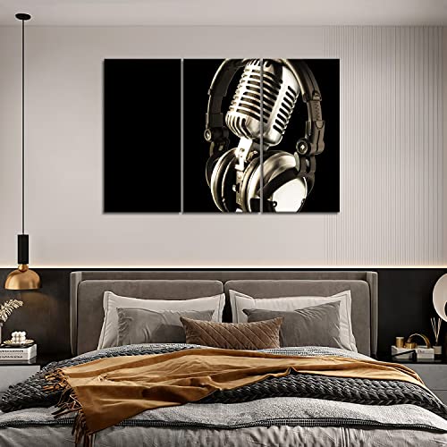 Headphone And Microphone Hangs On It Wall Art Painting The Picture Print On Canvas Music Pictures For Home Decor Decoration Gift #TOP3