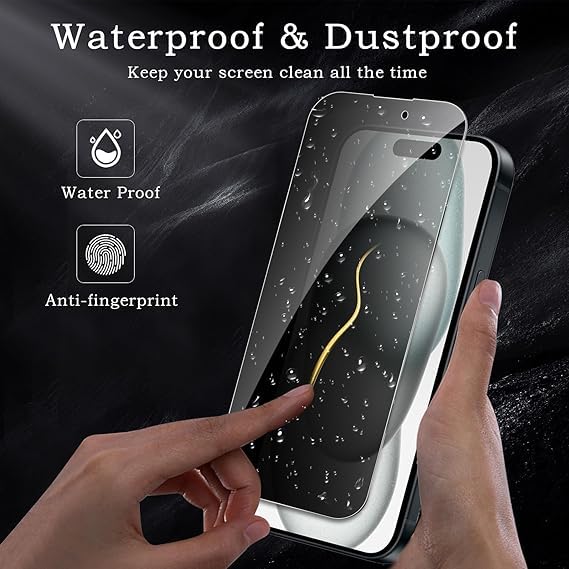 Image of [ 2+2 Pack Privacy Screen Protecor for iPhone 15 Anti-Spy Shatterproof Tempered Glass with Camera Lens Tempered Glass 9H Hardness Bubble Free Anti-Glare Case Friendly