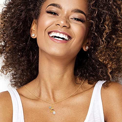 Disney Winnie the Pooh Necklace 18-Inch - Flash-Plated Necklace with Cubic Zirconia Heart, Cultured Freshwater Pearl, and Winnie the Pooh Charm - Winnie the Pooh Jewelry2