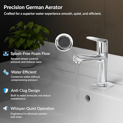 Image of Plantex Pure Brass Pillar Cock Tap for Basin with Teflon Tape /Single Lever Basin Tap /Tabletop Wash Basin Tap /Faucet for Wash Basin (Dol-2301, Chrome)