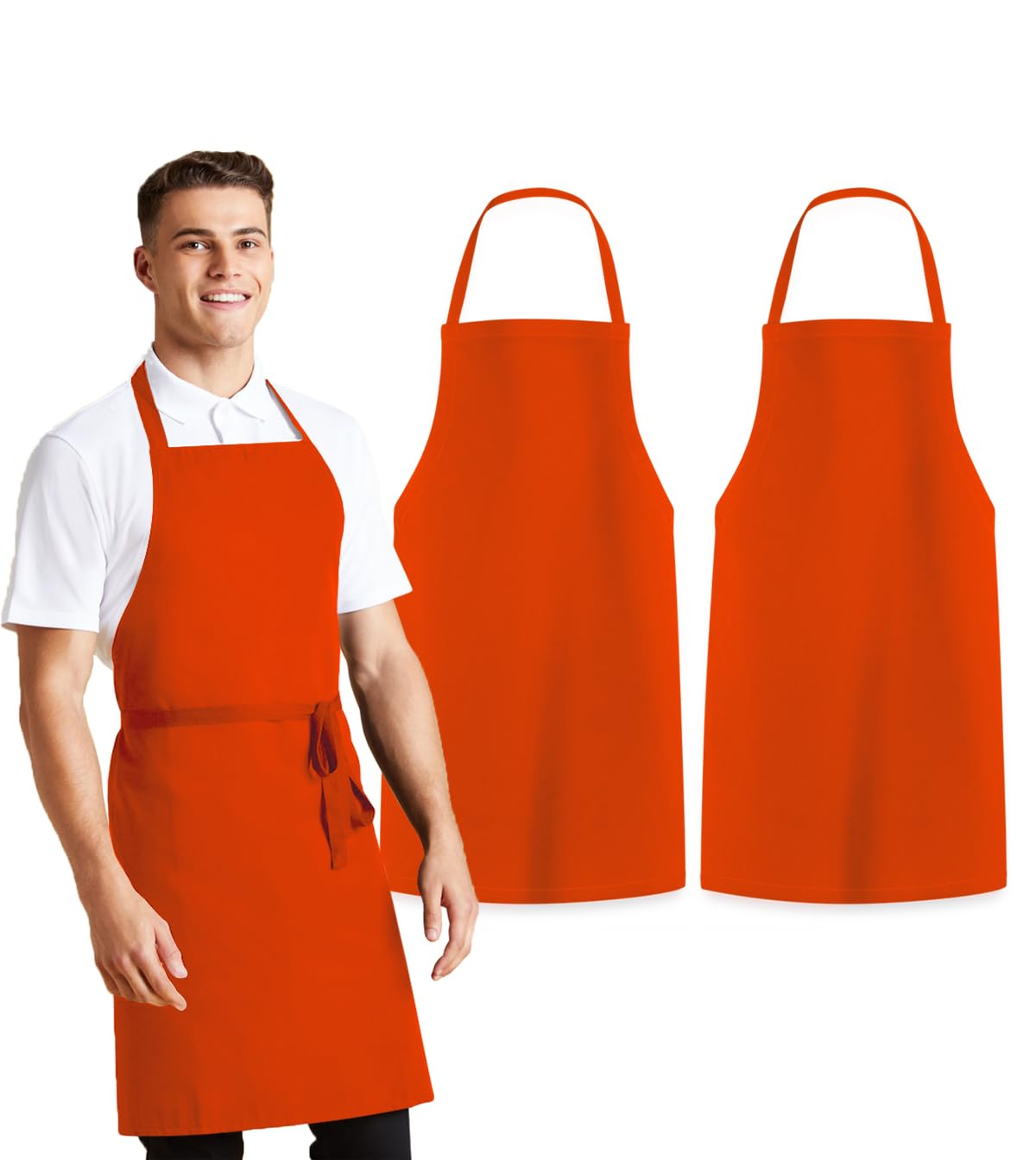 Avalon Kitchen Aprons for Men - 100% Polyester Chef Apron Women with Extra Long Ties - Cooking Aprons for Women & Mens Apron