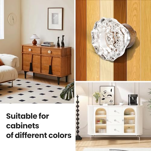 Image of 8 Pack Antique Brass Bronze Crystal Cabinet Knobs for Drawer,1.5 inch