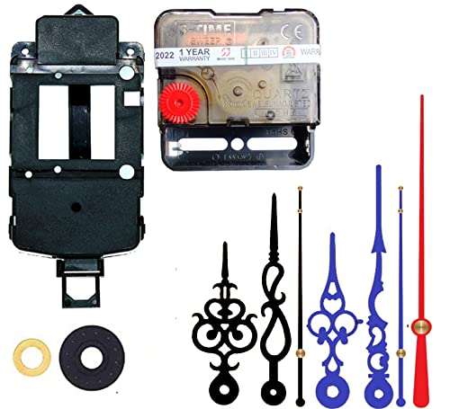 Image of Silent Pendulum Type Quartz Clock Moviment Mechanism 12 MM Sweep Silent Motor DIY Kit (Bule,Black,Red)