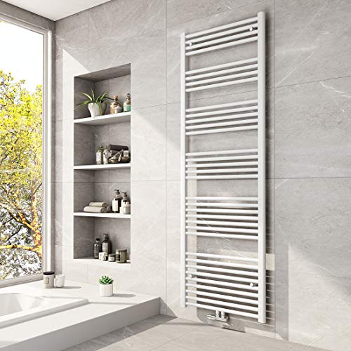 Preisvergleich Produktbild Meykoers Badheizkörper 1800x600mm Handtuchtrockner 1348 Watt Weiß Bad Mittelanschluss Handtuchwärmer Heizung Heizkörper für Bad