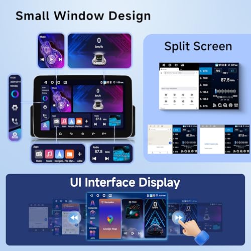 Hodozzy 4G 64G Single Din Android Car Stereo with Wireless Carplay Android Auto, 7 Inch Touch Screen GPS Car Radio with WIFI Bluetooth Mirror Link EQ FM/RDS Radio Split Screen Double USB SWC+Camera - Image 3