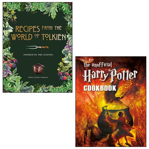 Recipes from the World of Tolkien By Robert Tuesley Anderson, The Unofficial Harry Potter Cookbook By Iota 2 Books Collection Set