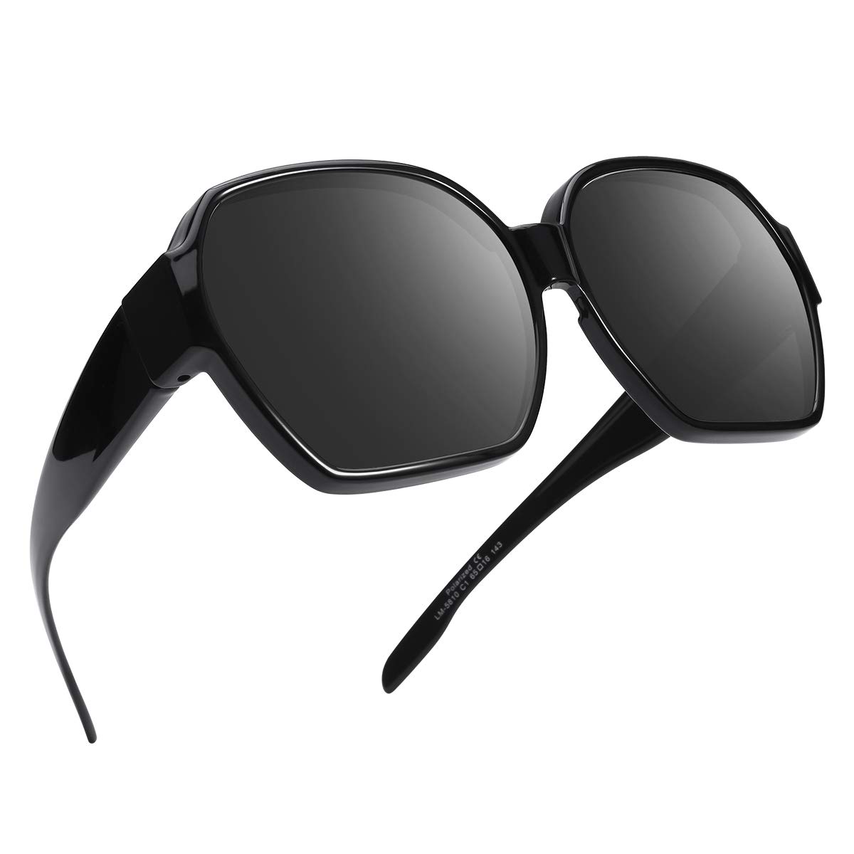 Photo 1 of ***MAJOR DAMAGE***
TINHAO Square Oversized Polarized Fit Over Sunglasses Over Glasses with Lightweight Large Frame for Woman Man (Black, Black)