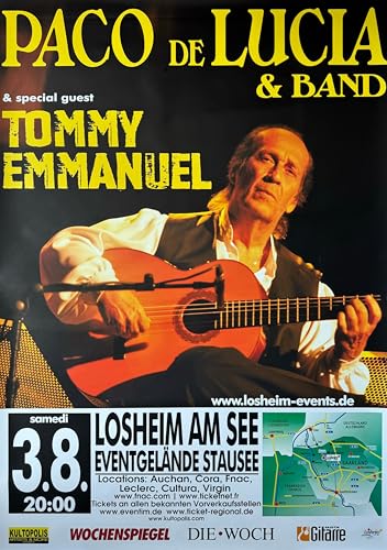 Affiche Paco De Lucia Tommy Emmanuel poster 80x120cm pour decoration murale salon