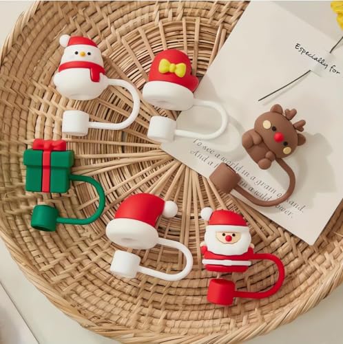 6 tapas navideñas para pitillos con diseño festivo miniatura 5