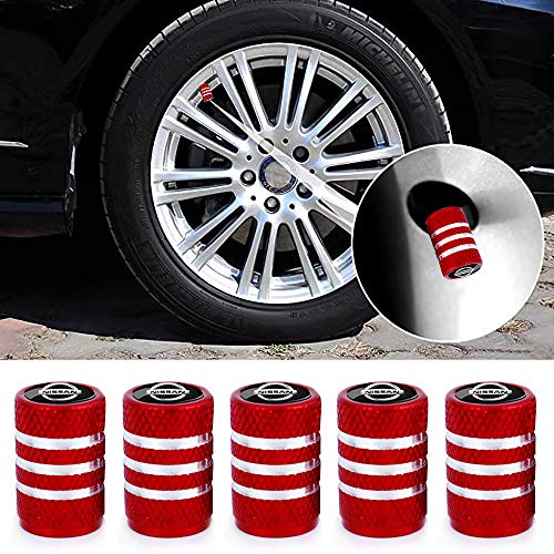 HAIGEZS 5pcs Tire Valve Caps, Auto Tire Caps for Car,Logo Styling Decoration Accessories for Nissan Versa Sentra Altima Rogue Murano Pathfinder Frontier Titan,Car Tire Air Valve Caps for SUV,Bicycle