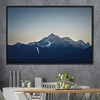 Framed Canvas Wall Art Mountainscape Aerial Dramatic Landscape Mountain Top Multicolor Photography Realism Rustic Warm - 16x24 inches