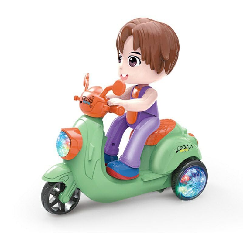 NVF Funny Tricycle Toy | 360 Stunt Rotate | Music LED Lighting | Bump and Go STUND Motorcycle