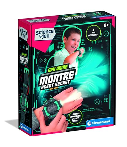 CLEMENTONI - Montre Agent Secret pour Enfants 8 Ans - Accessoire Espion avec Fonctions Secrètes et Gadgets Interactifs - Jeu de Rôle Espionnage - Idée...