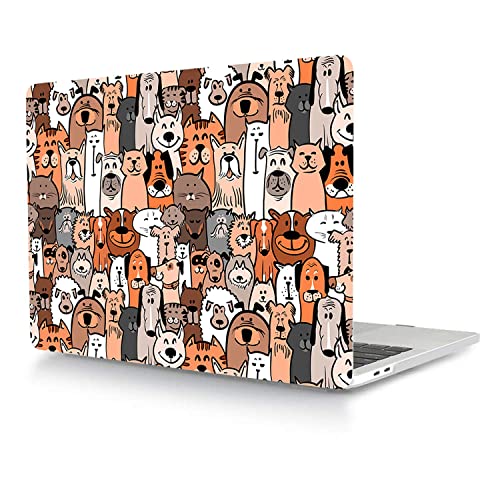 Coque MacBook Air 13 Pouces M1 A2337 A2179 A1932 avec Motif Chiots Étui Protecteur Rigide Retina