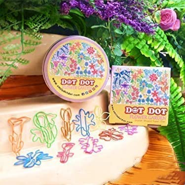 Dot Dot Flower Paper Clips 10 Assorted Colors 75Pcs Office Clips Accessories Gifts For Carnation Cherry Blossom Hibiscus Lily Orchid Rose Tulip Rose Garden Planes Lovers #TOP3