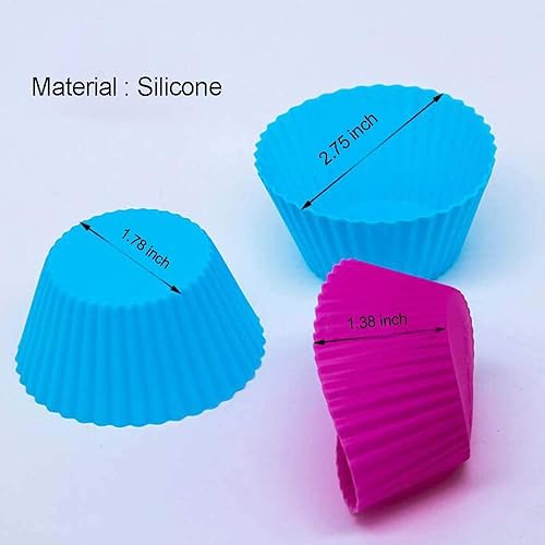 Miniatura 3 de PPUNSON Forros de silicona para cupcakes, moldes para hornear y muffins, paquete de 12, multicolor