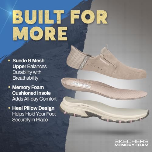 Image of Skechers Women's Hillcrest Sunapee | Suede & mesh upper with twin gore panels, Air-Cooled Memory Foam Insole, Heel Pillow holds your foot secure