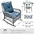 VONZOY Patio Furniture Set 3 Pieces, Wicker Rocking Bistro Set with Thick Cushions, Outdoor Rocker Chairs and Coffee Table for Porch, Backyard or Garden (Blue)