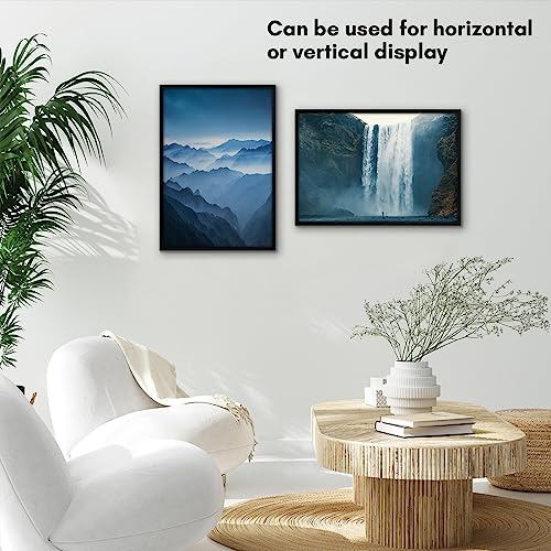 Americanflat 13x19 Picture Frame with Polished Plexiglass - Streamline Collection - Thin Border Picture Frame for Wall Display - Hanging Hardware Included - Black