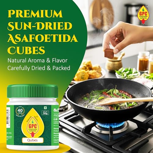 Image of GPC Hing Cubes 50 GM - Pack of 2 | Compounded Asafoetida Cubes | Sun-Dried Perungayam Lumps | Natural Digestive, Antibacterial & Aromatic Spice | Authentic Heeng for Indian Cooking