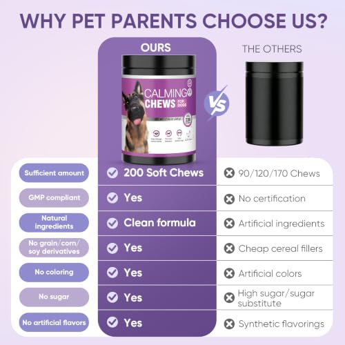 Image of Calming Chews for Dogs 200pc Dog Calming Treat and Bites with Melatonin - Anxiety and Stress Relief Treats for Dogs Puppy Sleep Aid Calm Dog with Noise,Thunder, Barking, Separation,Chewing