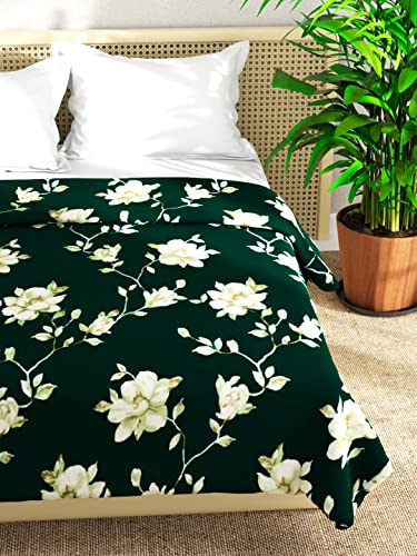 Image of KOPA by Bianca 250 GSM Ultra Soft Microfiber Double Bed Ac Blanket -1pc Double Size (Nautical) Pride-Floral-dk.Green (Winter Collection)