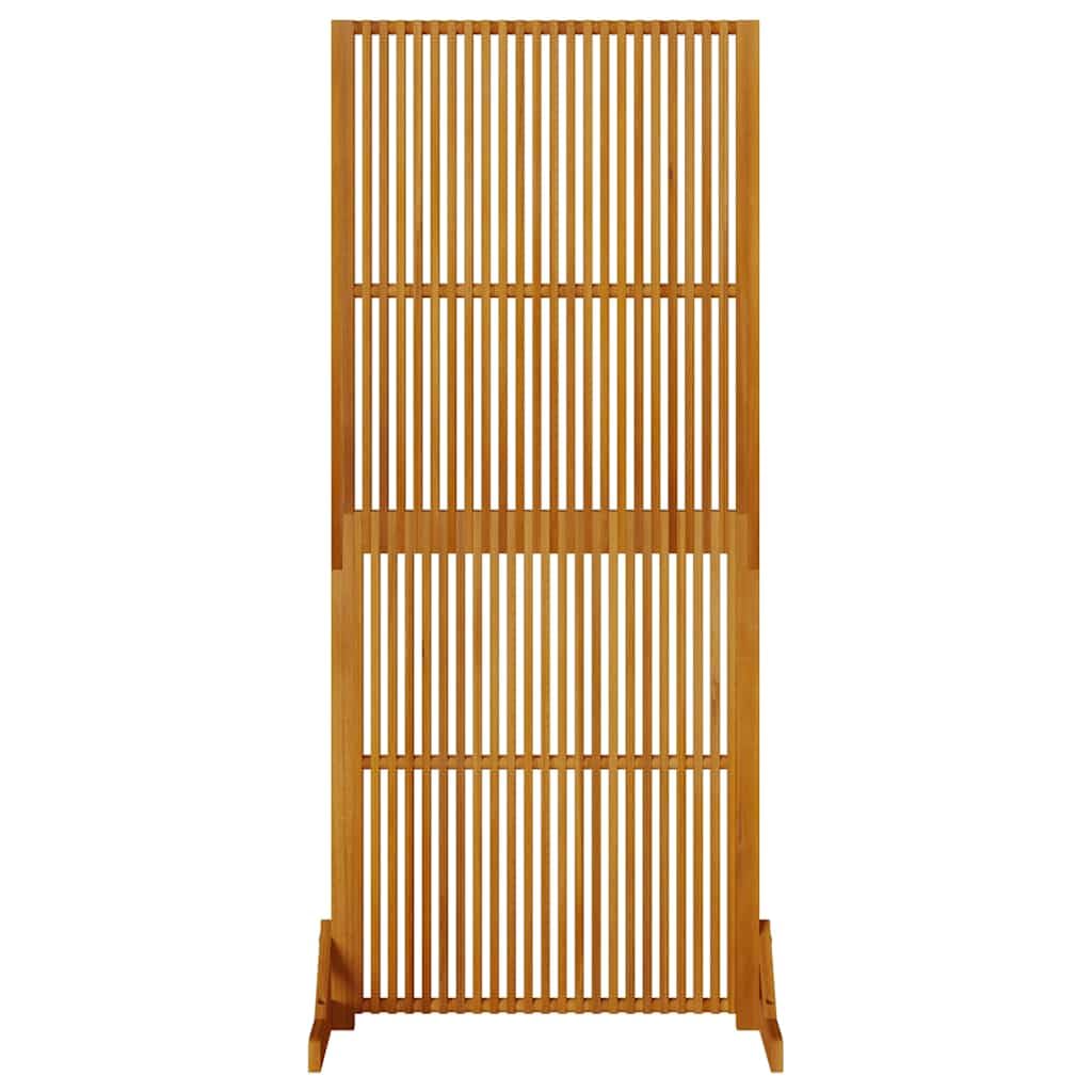 Biombo de privacidad de madera maciza de acacia de 180,5 cm de alto, independiente con diseño de láminas para interior y exterior, estable, resistente a la humedad, ideal como divisor