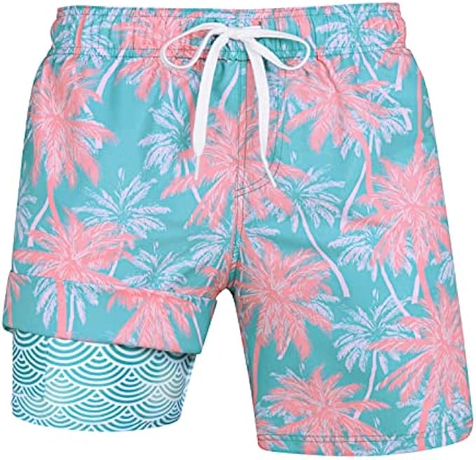 uideazone Mens Swim Trunks with Compression Liner Swimming Shorts 7