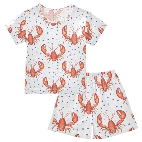 Red Lobsters Pajama Set Pajamas Sleepwear Nightwear Loungewear Clothes Set B04051493