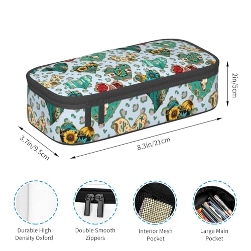 Image of Western Aztec Pencil Case Aesthetic Large Capacity Pen Pouch | Storage Bag with Compartments for Travel School Office Organizer