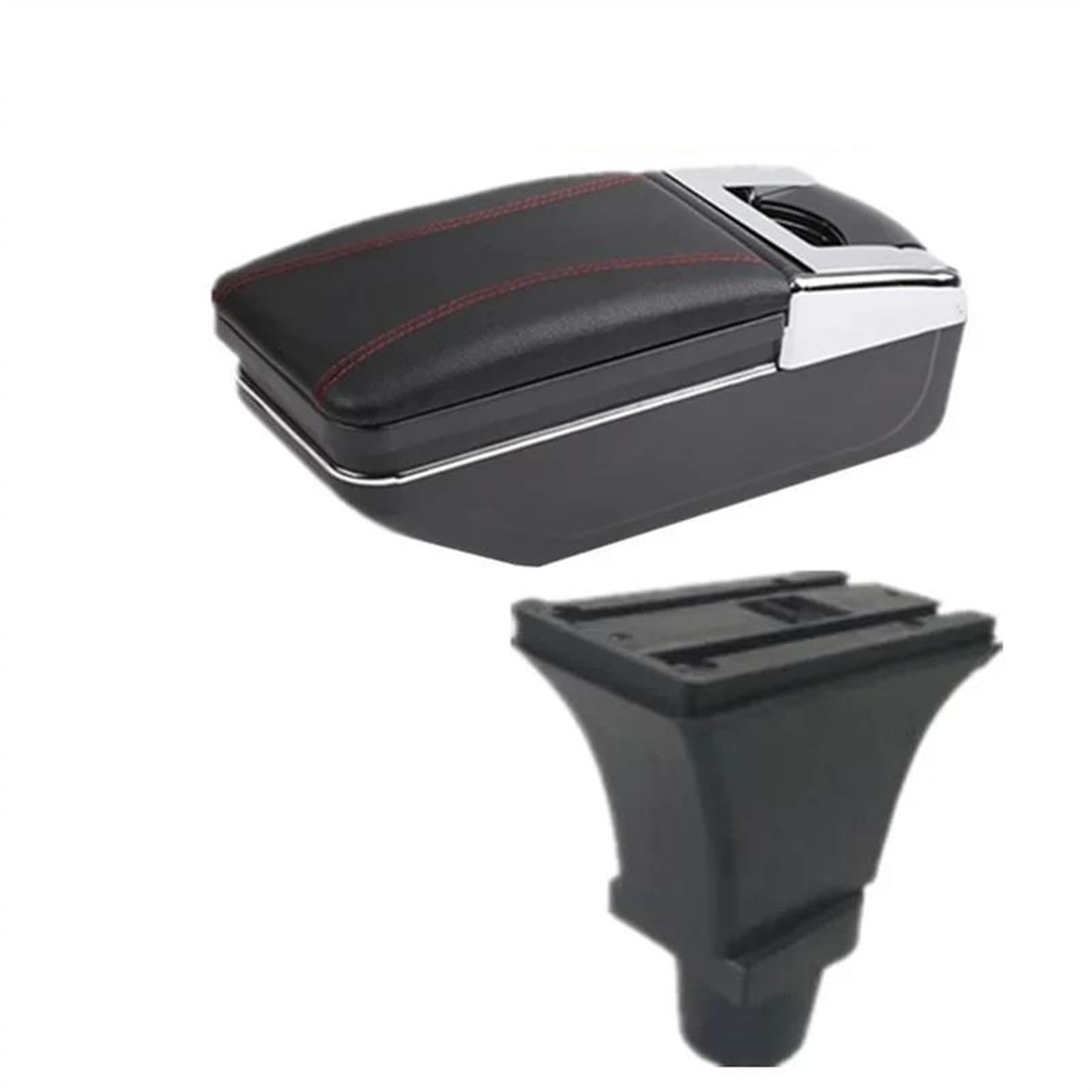NOHEEU Car Armrest Box Dedicated Interior Retrofit Center Storage Accessories For Fiat 500 For CRONOS(A red line)