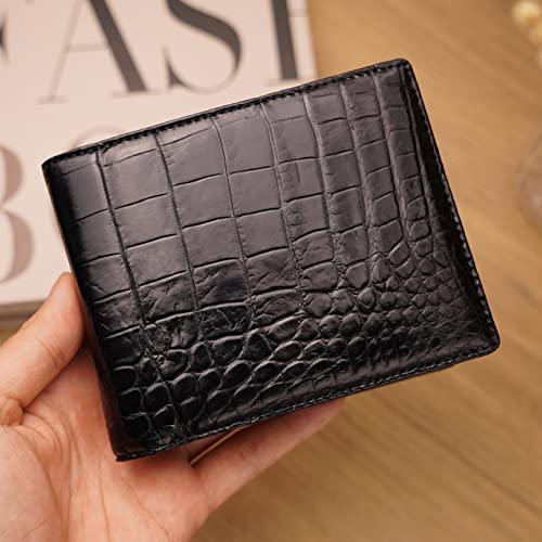 Image of HATA Men Leather Bifold Wallet RFID Blocking Front Pocket Exotic Billfold Handmade Gift For Birthday Wedding Anniversary Father's Day